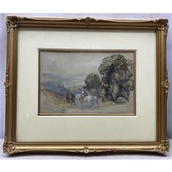 David Roberts RA (Scottish 1796-1864): 'Returning from Market', watercolour signed and titled in pencil 14cm x 22cm 