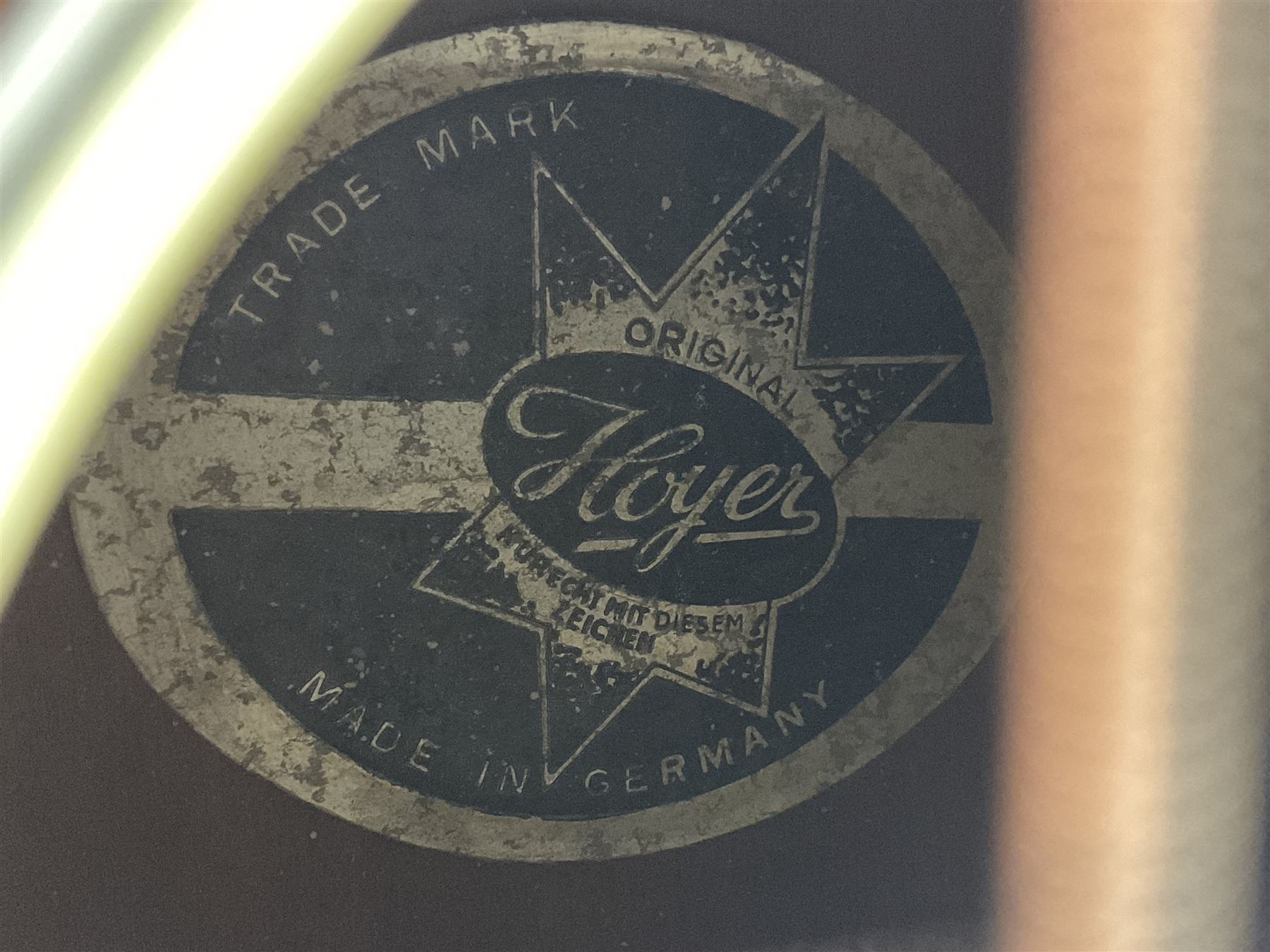 German Hoyer twelve-string acoustic guitar with metallic paper label L106cm; and Indonesian Yamaha F-310 acoustic guitar (2)