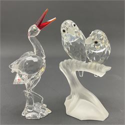 Fourteen Swarovski Crystal bird figures, to include toucan, mandarin duck, swans, parrot, cranes etc 
