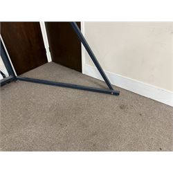 Commercial Rug Display Rack, painted steel, 20 swing arms, can fit 40 rugs back to back