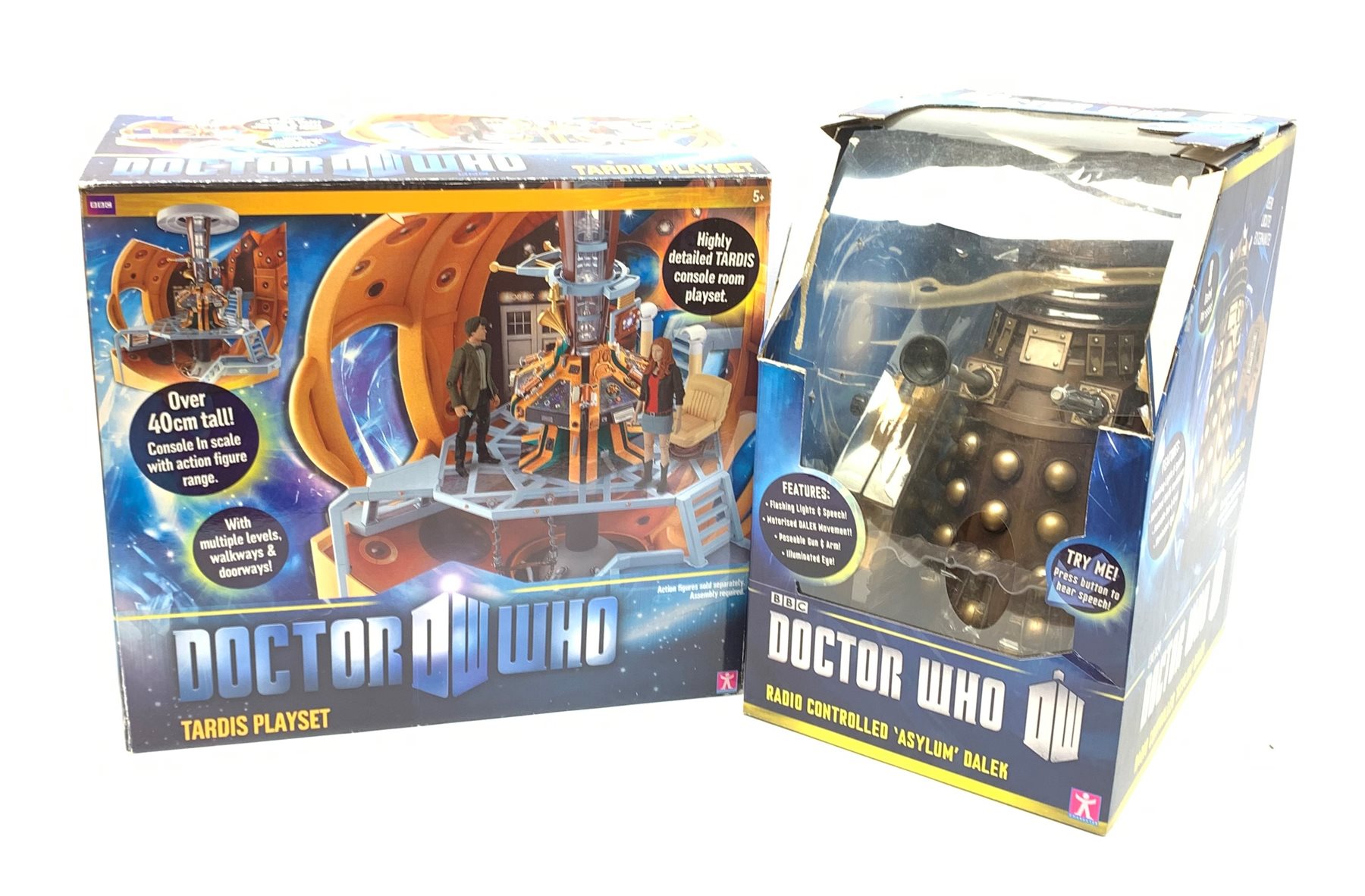 Dr. Who - Radio Controlled Asylum Dalek and Tardis Playset by Character Options Limited, both boxed