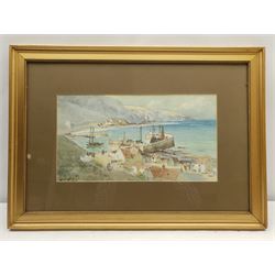 Thomas Swift Hutton (British 1860-1935): Burnmouth Harbour, watercolour signed 20cm x 37cm