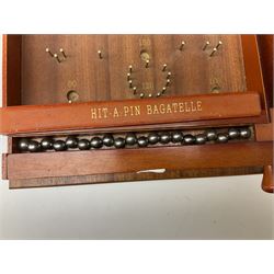 Bagatelle board and Harrods backgammon set in case
