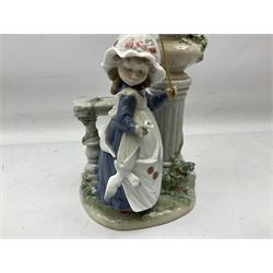 Lladro figure Glorious Spring, modelled as a girl holding a flower and parasol, no. 5284, H32cm
