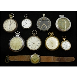 Two military top wind pocket watch's, back case's stamped G.S.T.P 08737 and GS T 076468, silver pocket watch by J.G. Graves Sheffield, ladies Waltham gold-plated pocket watch, Ingersoll pocket watches etc