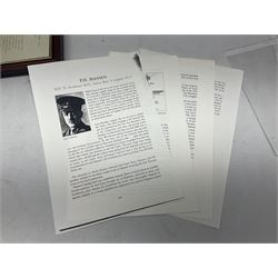 Captain (later Brigadier) Percy Howard Hansen V.C., D.S.O., M.C. 6th (Service) Battalion Lincolnshire Regiment - representative group of thirteen miniature dress medals comprising VC, DSO, MC, WW1 trio, GSM with Palestine clasp, four WW2 medals/stars, George VI Coronation Medal and French Croix-De-Guerre with MID leaves; all with ribbons on pinned bar for wearing; together with display of contemporary tunic ribbon bars for eight medals, framed with Lincolnshire Regiment cap badge, newspaper cutting and London Gazette extract; framed head and shoulder portrait of Hansen in uniform clearly showing his medal bars; and copies of related biographical information. Auctioneer's Note: Extract from the London Gazette 1st October 1915 regarding the VC 'For most conspicuous bravery on the 9th August 1915, at YILGHIN BURNU Gallipoli Peninsular. After the second capture of the 