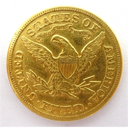  United States of America 1878 five dollar gold coin   