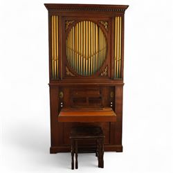 Late 18th century Chamber Organ by Thomas Elliot of London 1790.
Single manual organ, four octave keyboard with 54 keys C-f3, A=448, with Ivory naturals and ebonized sharps, makers’ name engraved on an ivory cartouche, detachable key cover, and music desk (in need of attention). With four speaking stops. Stopped Diapason, Open diapason, Principal and Fifteenth. Crank/pedal operated single rise bellows also provided with an electric blower. Original case with display pipes and candle sconces (one damaged). All pipework present: however there are some damaged pipes, cyphers, and several pipes require re-location in the soundboard, the instrument plays, but some parts of the action and blower will require attention/repair and adjustment.

Given the intricate nature of these historic instruments, specialist support will be available if required – including a professional organ builder prepared to undertake full dismantling and reassembly – to assist successful buyers with safe removal and onward handling. Price upon application.


This item has been registered for sale under section 10 of the APHA Ivory Act Reference EH8B3YPL