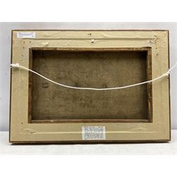 Frank Lewis Emanuel (British 1866-1948): Fishing Boats in the Harbour Concarneau, oil on canvas signed 26cm x 40cm