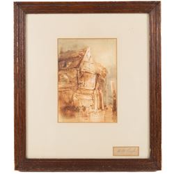 Henry Barlow Carter (British 1803-1867): 'Old Houses - York', pair watercolours signed, one titled 16cm x 11cm (2)