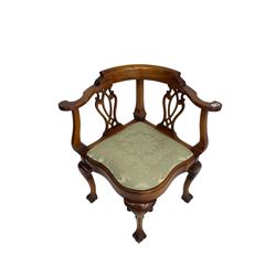 Regency design mahogany corner chair
