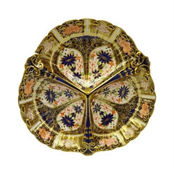  Royal Crown Derby Imari trefoil dish, pattern no. 1128, dated 1911 W26cm   