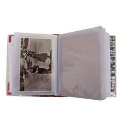 Collection of photographs and postcards, mostly depicting 1940s film stars, including some autographed examples and some with printed signatures, together with a collection of Shirley Temple  promotional photographs,1930s autograph album and postcards of the Royal Family