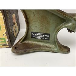 Miscellaneous shooting accessories - W.J. Bowman & Sons clay pigeon launcher; two leather cartridge belts; three cartridge bags; two canvas/leather game bags; and two metal/wooden cartridge boxes