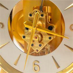 Jaeger-Le-Coultre, Atmos bracket clock, gilt brass case with glazed top and sides, silvered chapter ring with the numerals interspaced with batons, serial number 35125, H24cm