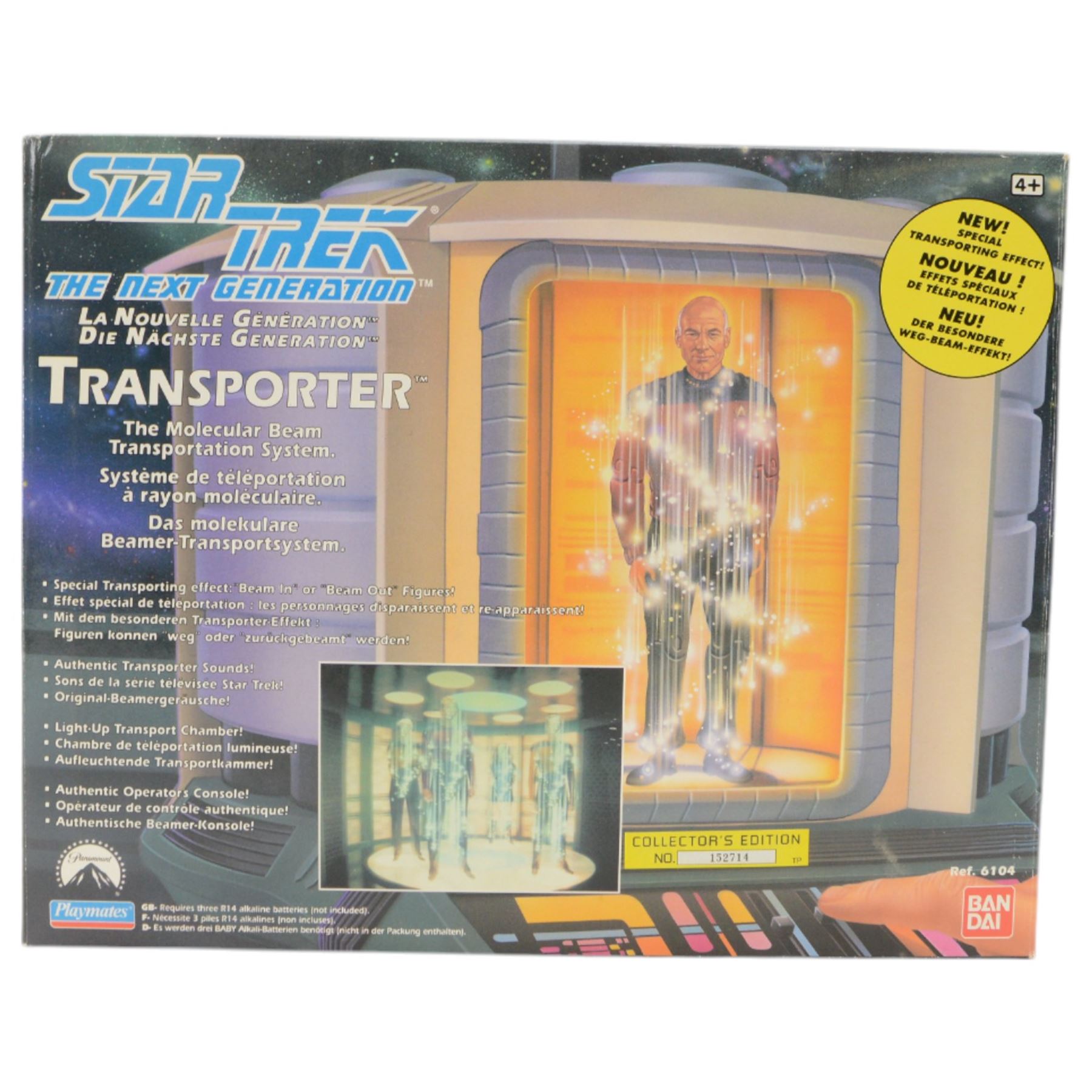 Three Bandai Playmates Star Trek playsets, comprising Transporter collector's edition no. 152714, Starship Enterprise collector's edition no. and Shuttlecraft Goddard collector's edition no. 256772, both boxed