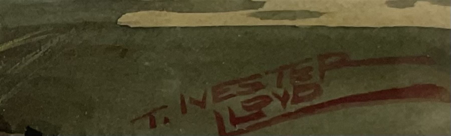 Thomas Ivester Lloyd (British 1832-1942): 'The Brook' - the Hunt clearing a Stream, watercolour signed, original titled mount verso 21cm x 34cm