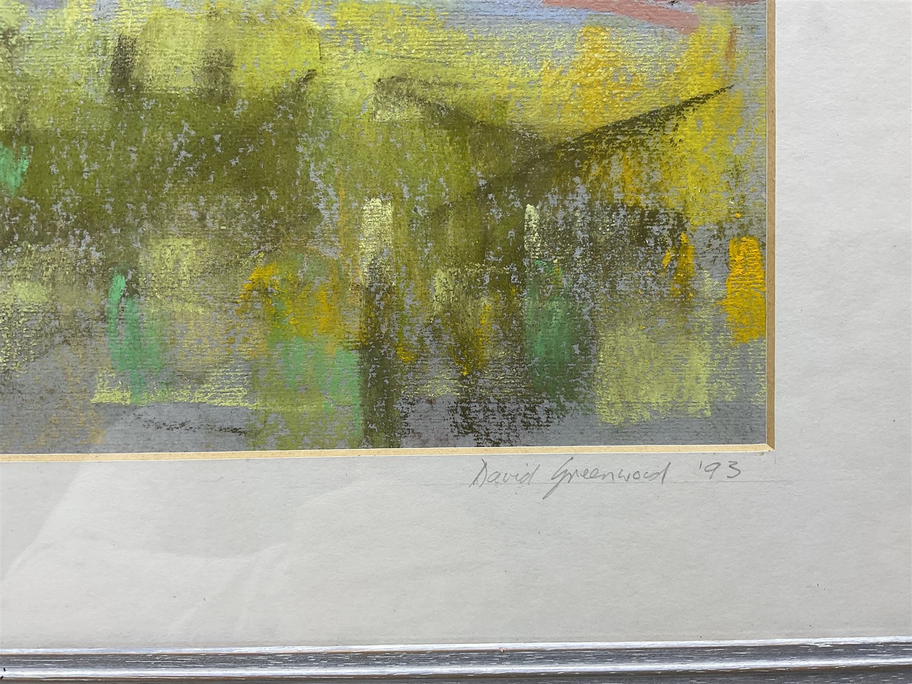 David Greenwood (Northern British Contemporary): 'Early Morning - Roberts Park Saltaire', pastel, signed and dated '93 on the mount, titled on label verso 30cm x 41cm 