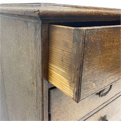 Georgian oak chest, fitted with two short and three long drawers