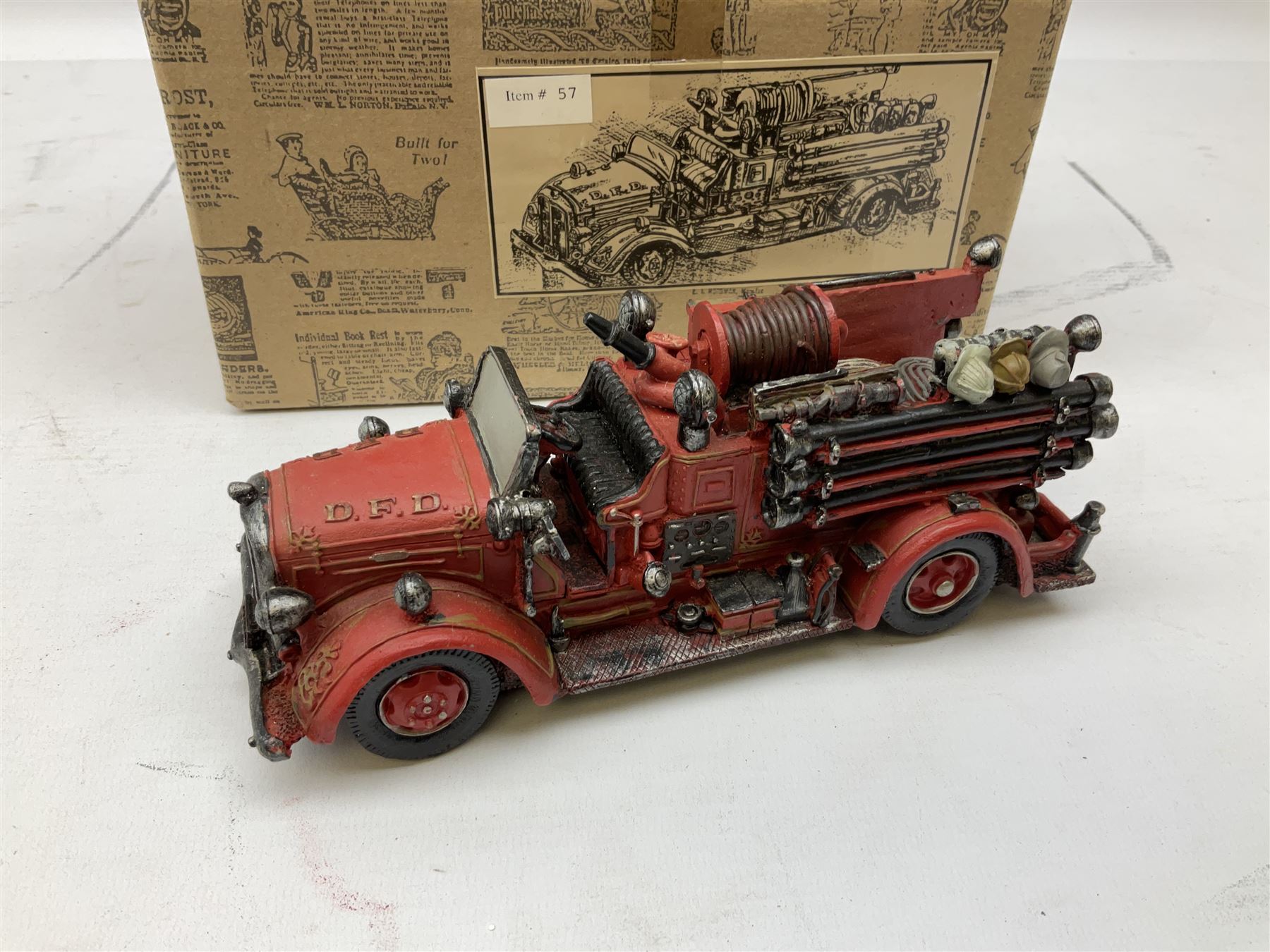 Dinky - Road Grader No.963; with blister box; Majorette Fire Engine No.3096; in window box; seven Matchbox 'Dinky Collection' die-cast models; all boxed; and American Popular Imports Inc. moulded resin fire engine; boxed (10)