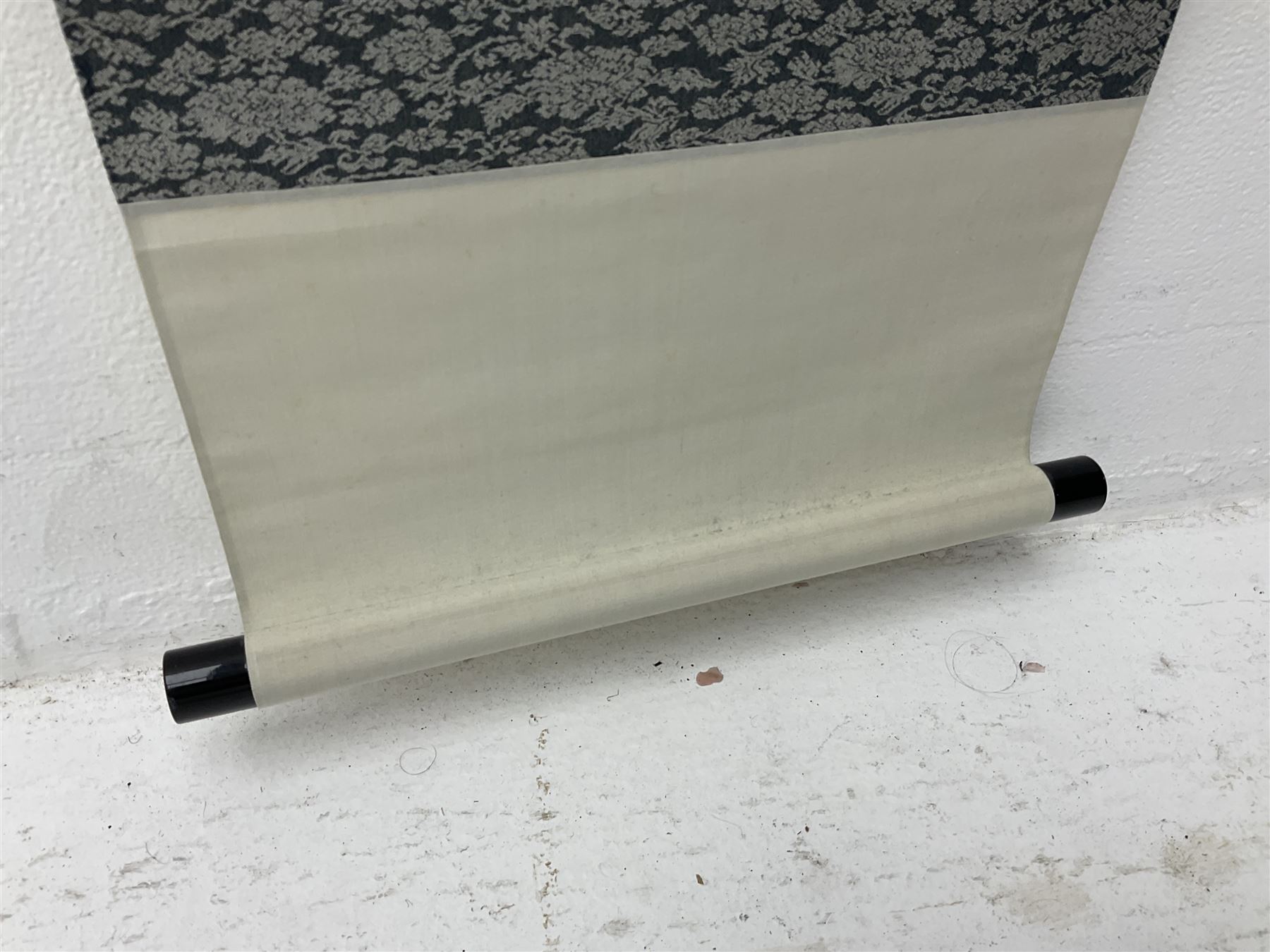 Two 20th century Japanese kakemono, the first example depicting a puffer fish, the second with Japanese Calligraphy 