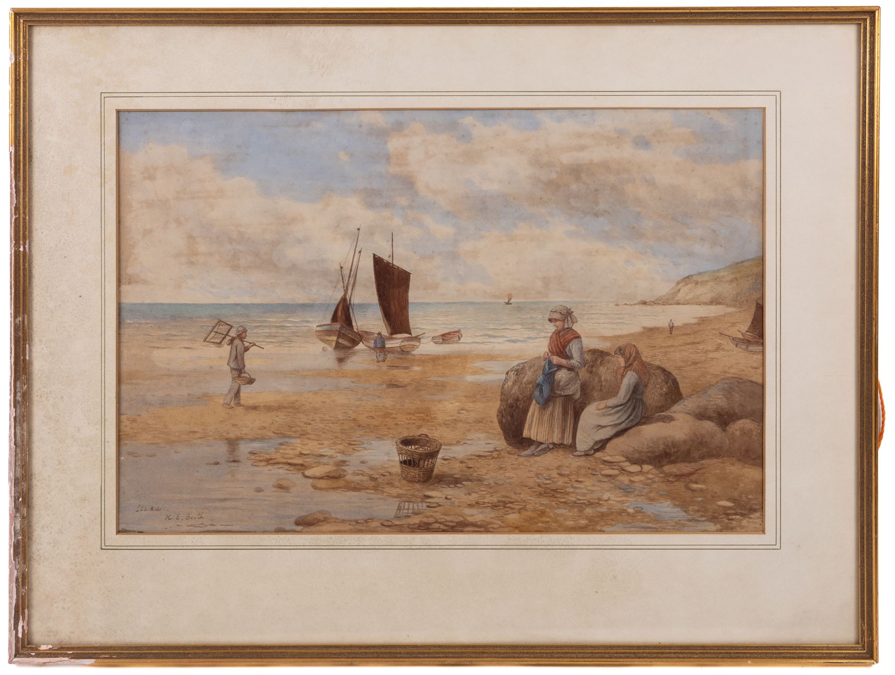 Kate Ernestine Booth (British 1868-1916): 'Ebb Tide', watercolour signed and titled 33cm x 50cm 