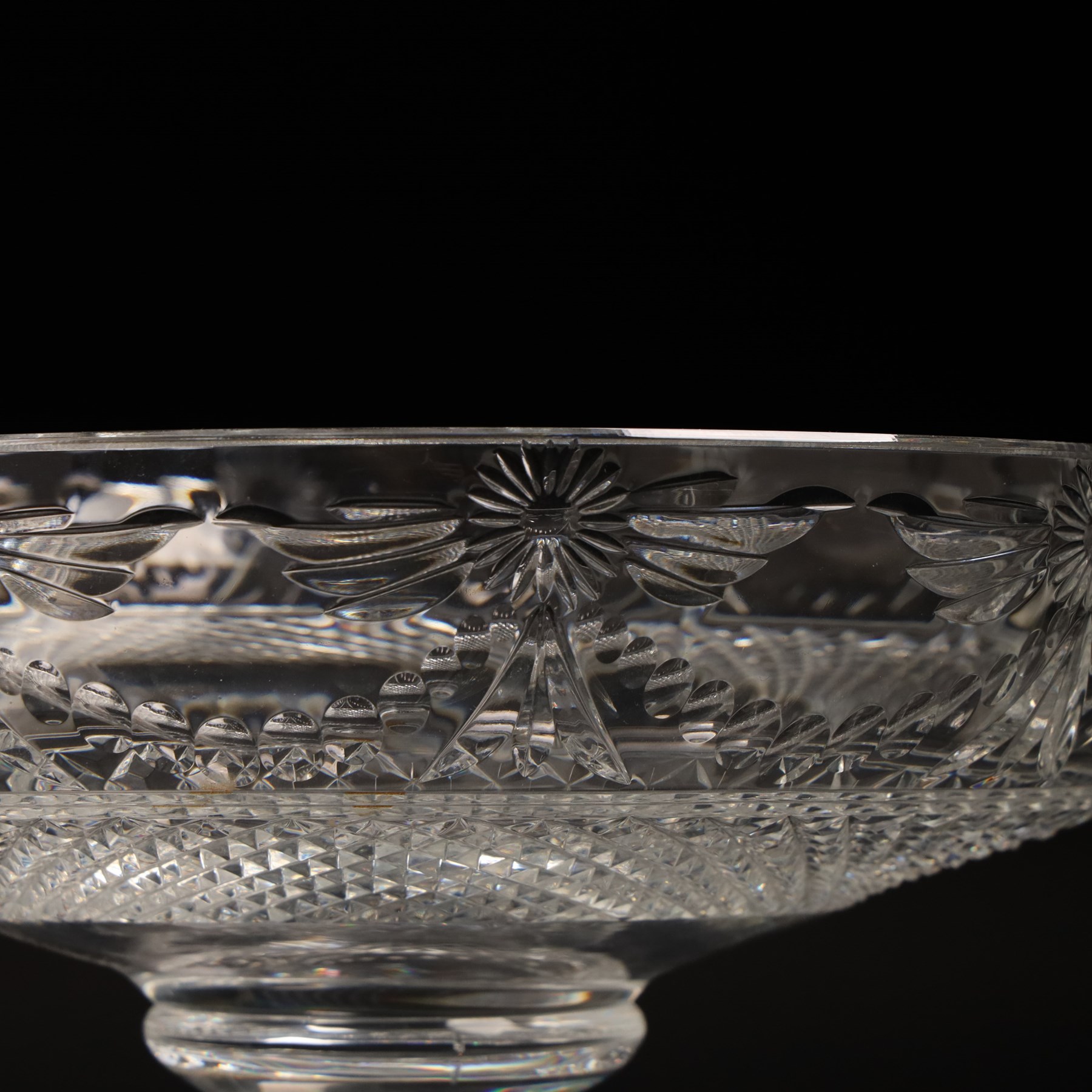 Stuart Crystal Beaconsfield pattern fruit bowl on pedestal foot 30cm