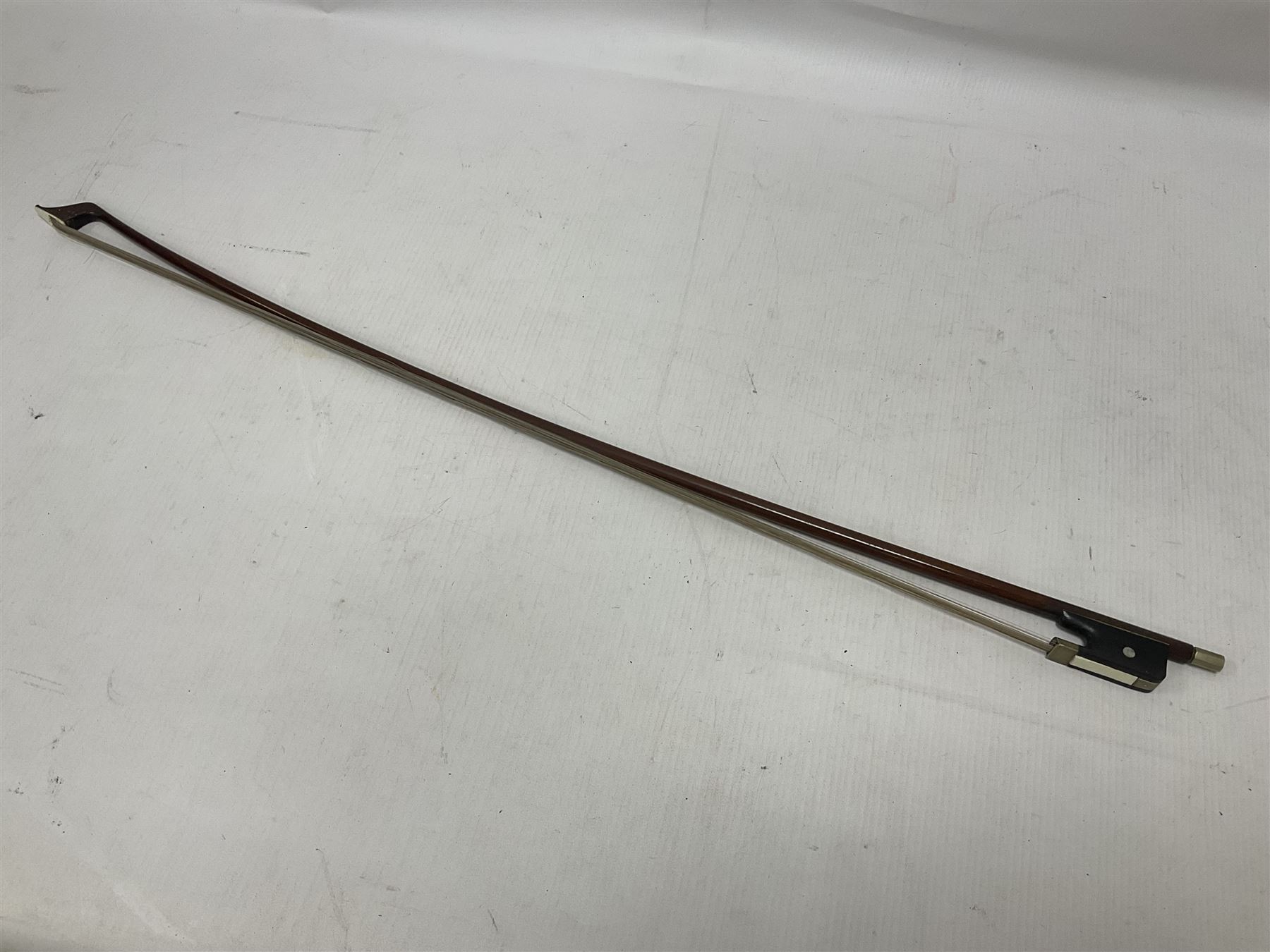Cello bow possibly made from pernambuco or Brazilwood 