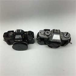 Minolta X700 camera body and Minolta XGM camera body, Tamron 'SP 60-300mm f3.8-5.4' lens, Tamron 'SP 35-80mm f2.8-3.8' lens', Tamron 'SP 500mm 1:8' CF tele macro catadioptric lens and various accessories including filters, tele-converter, flash etc