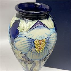 Moorcroft Collectors Club vase, of inverted baluster form, decorated in the Meconopsis pattern by Rachel Bishop, circa 2004, limited edition no. 14/150, H27.5cm, with original box