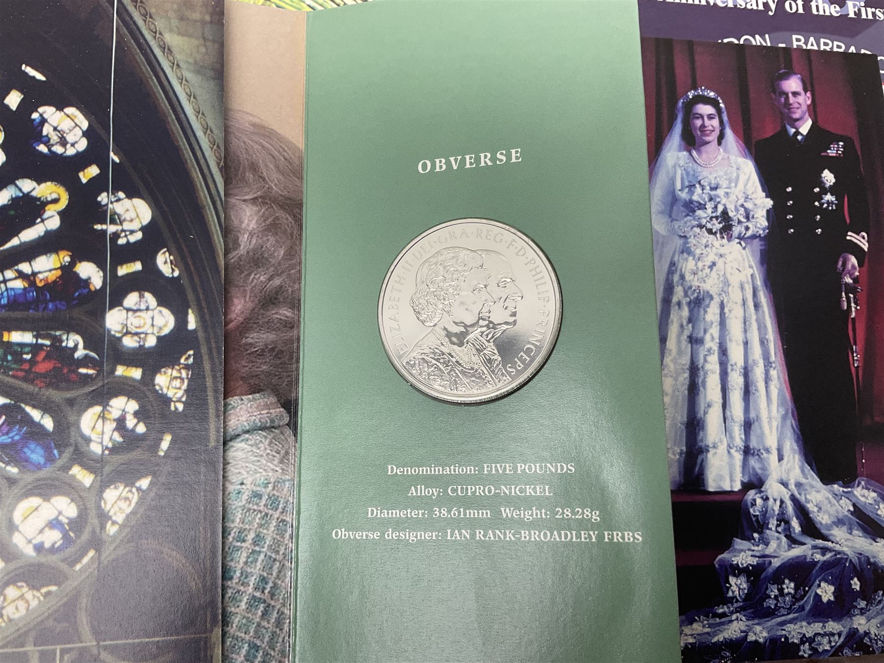 Coins and stamps, including The Royal Mint Great Britain 1970 coin set in plastic holder, 2006 'Brunel' coin cover containing two commemorative two pound coins, Alderney 2006 sterling silver proof five pounds, two 2007 five pound coins in card folders, two limited edition mint first class stamp sheets each comprised of ten first class stamps, various first day covers many with special postmarks housed in 'Royal Mail' boxes etc