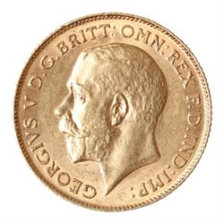 King George V 1911 gold half sovereign coin
