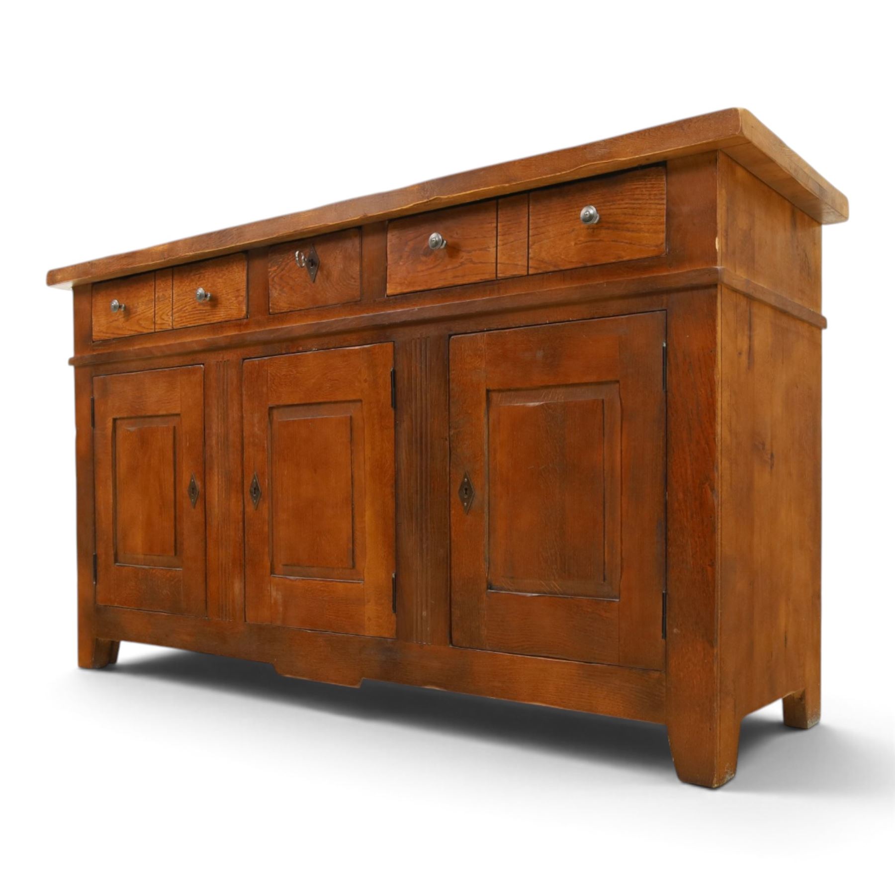 Antix - French oak sideboard, fitted with three drawers and cupboards