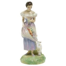 Collection of nine Royal Doulton figures, comprising 'Top o' The Hill' HN1834, 'Goody Two Shoes' HN2037, 'A Child From Williamsburg' HN2154, 'Spring' HN1885, 'Valerie' HN2107, 'Janine' HN2461, 'Bunny' HN2214, 'Peggy' HN2038 and 'Penelope' HN1901 (9)