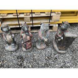 Four animal, garden ornaments - band players - THIS LOT IS TO BE COLLECTED BY APPOINTMENT FROM DUGGLEBY STORAGE, GREAT HILL, EASTFIELD, SCARBOROUGH, YO11 3TX