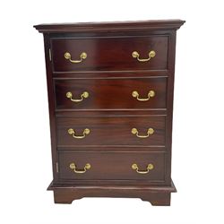 Georgian style mahogany chest cabinet, single faux drawer door