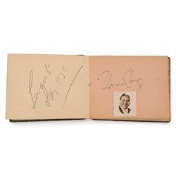 Three 1930s autograph and scrap books, comprising a scrap book documenting the Australian Rugby League team tour of England and France 1937 with newspaper clippings and a collection of signatures in pencil including Wally Prigg, Harry Pearce and Jack Reardon and two autograph books from 1935 and 1936, with signatures including players from St Helens RLFC, Yorkshire Cricket Club, Hull FC, Dewsbury RLFC, Blackpool FC, Salford RLFC, Leeds RLFC, Batley RLFC, Wigan RLFC, Manchester United, Hull Baseball Club, Tottenham Hotspur FC, and assorted entertainment signatures from theatres of the time 