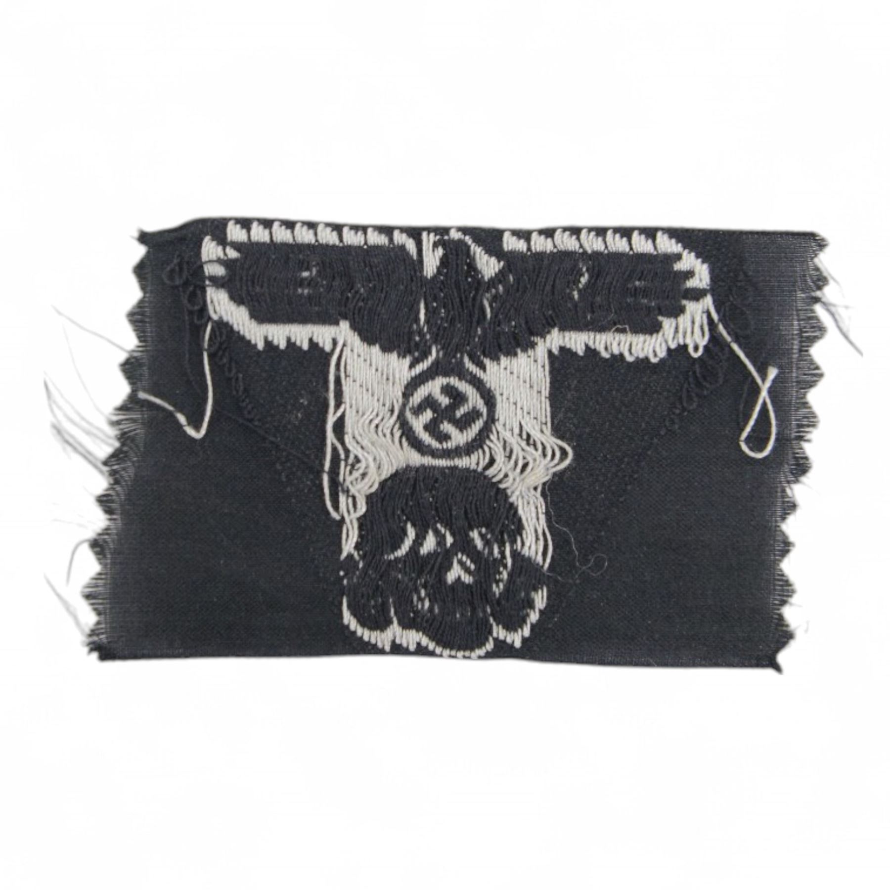 Third Reich SS M43 one piece Trapezoid field cap insignia