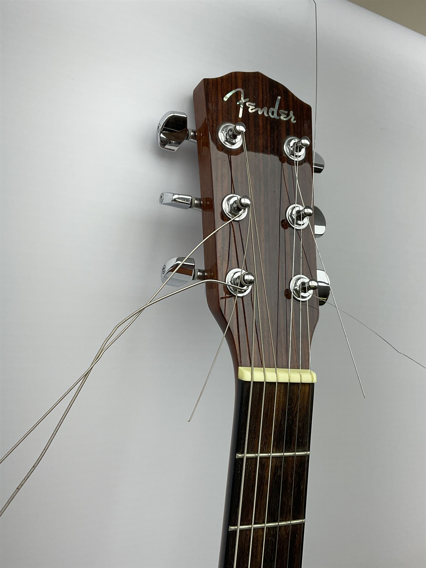 Fender model DG-20CE NAT semi-acoustic guitar with mahogany back and sides and spruce top, serial no. 03035336, L104cm, in fitted carrying case