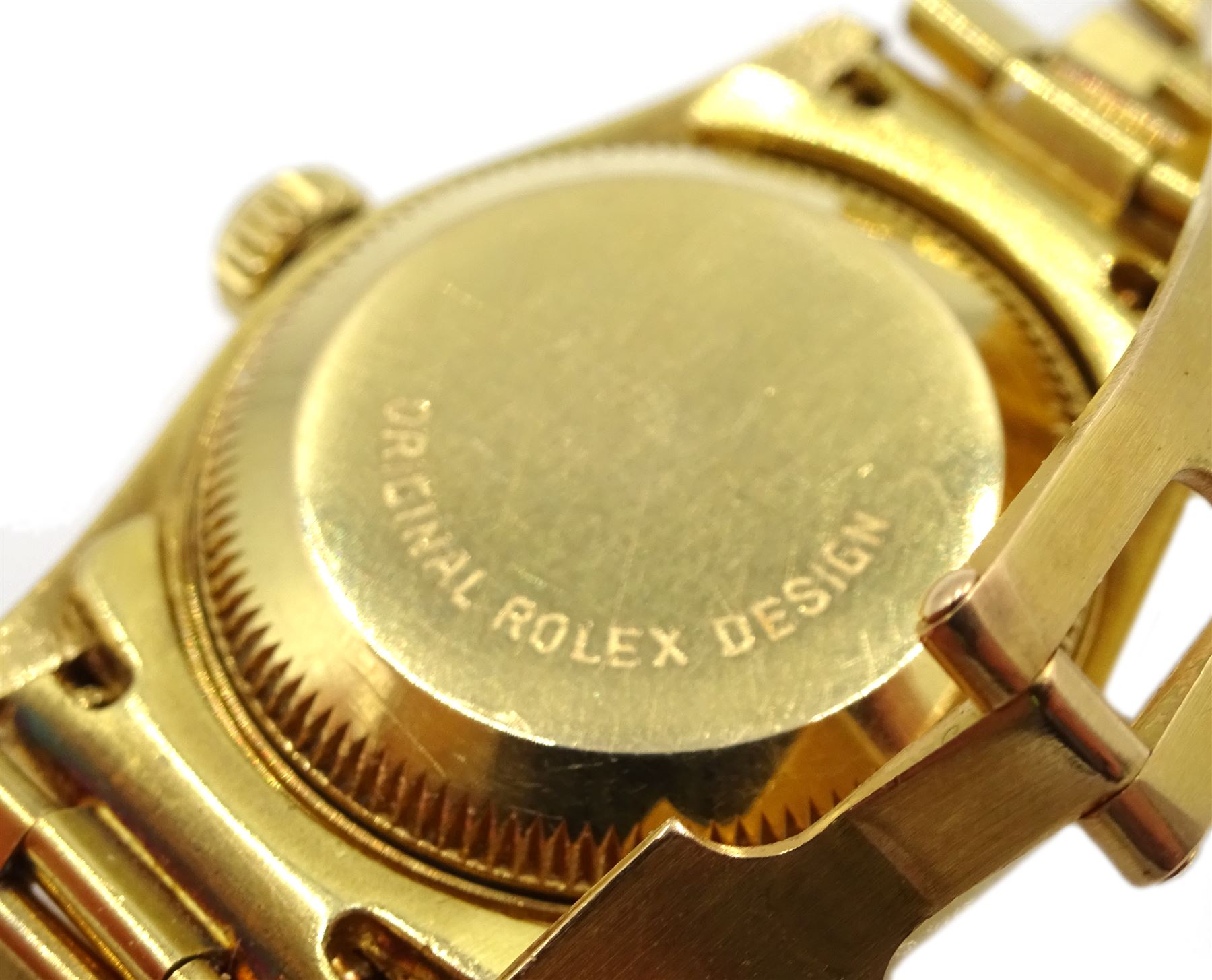 Rolex Oyster Perpetual Datejust ladies automatic 18ct gold bracelet wristwatch, circa 1989, model No. 69178, serial No. L395850, boxed