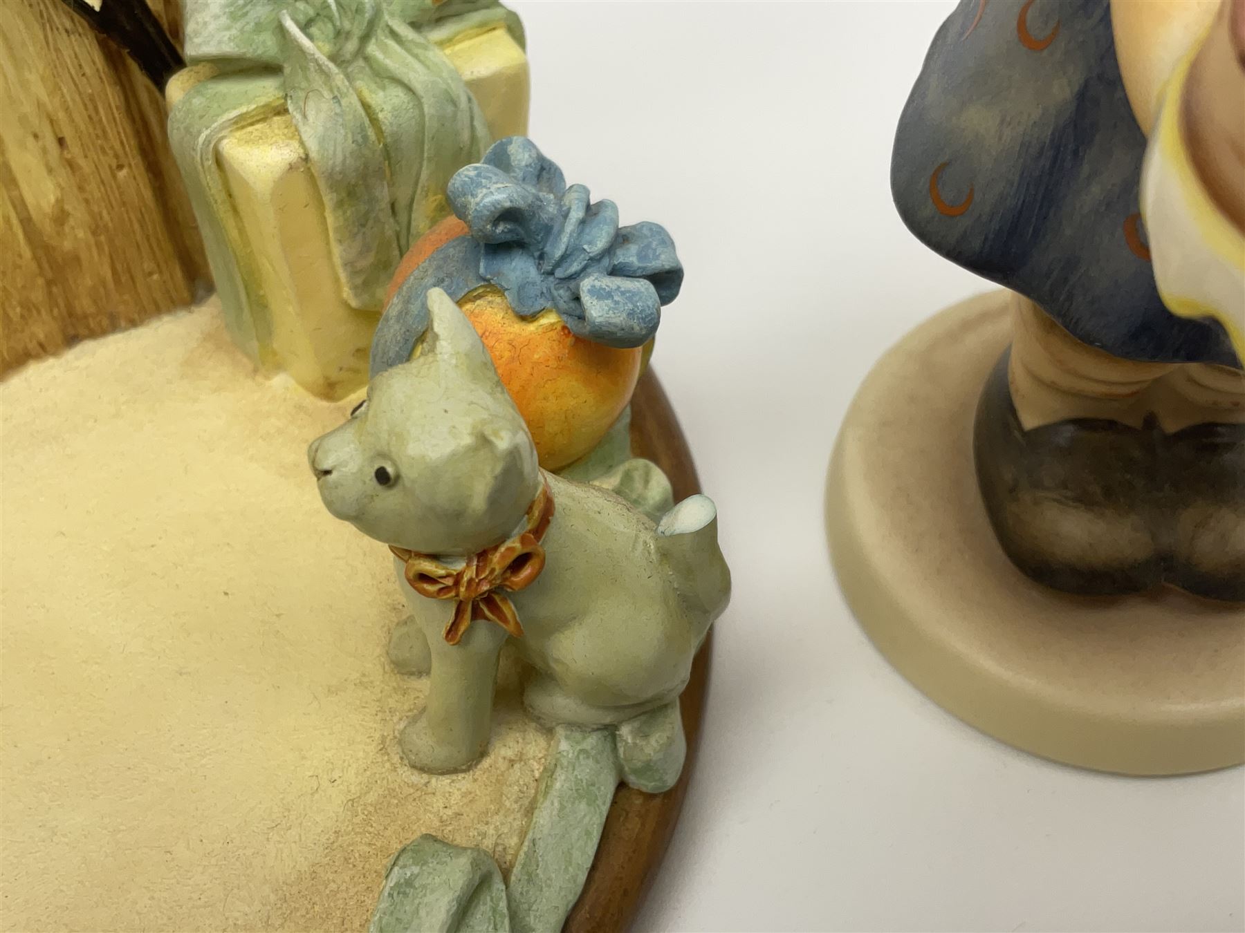 Nine Hummelscapes by Goebel, to include Bavarian Bire Garten, Cuck Crossing, Fisherman's Feast, Strudel Haus etc, each with associated Hummel figures, tallest H14cm 