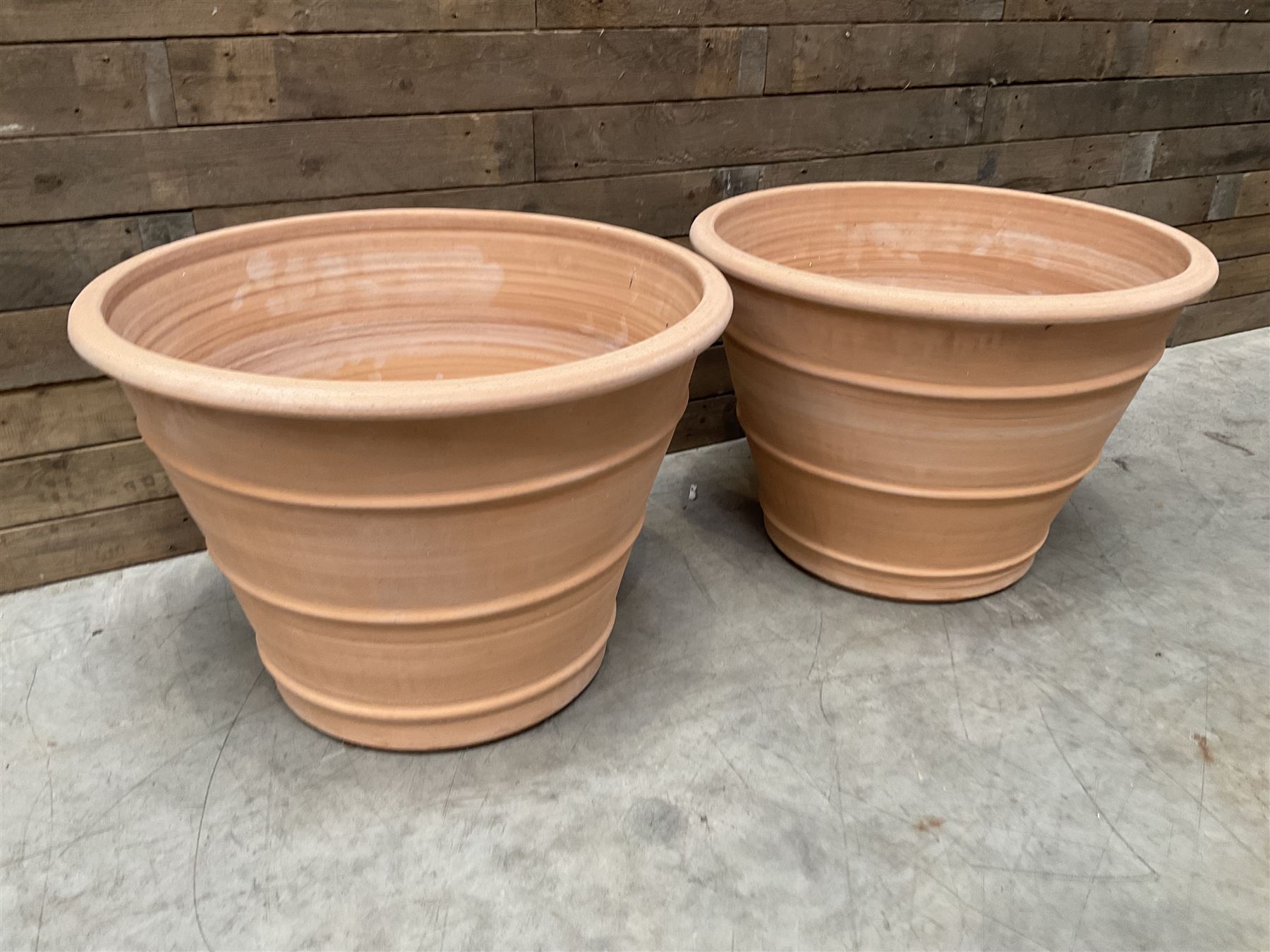 Pair terracotta planters