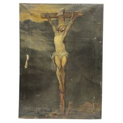 After Anthony van Dyck (Flemish 1599-1641): 'Crucifixion', 19th century oil on canvas unsigned 72cm x 52cm (unframed)