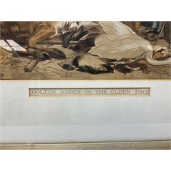 Samuel Cousins RA (British 1801-1887) after Sir Edwin Henry Landseer RA (British 1802-1873): 'Bolton Abbey in the Olden Time', coloured mezzotint 44cm x 56cm