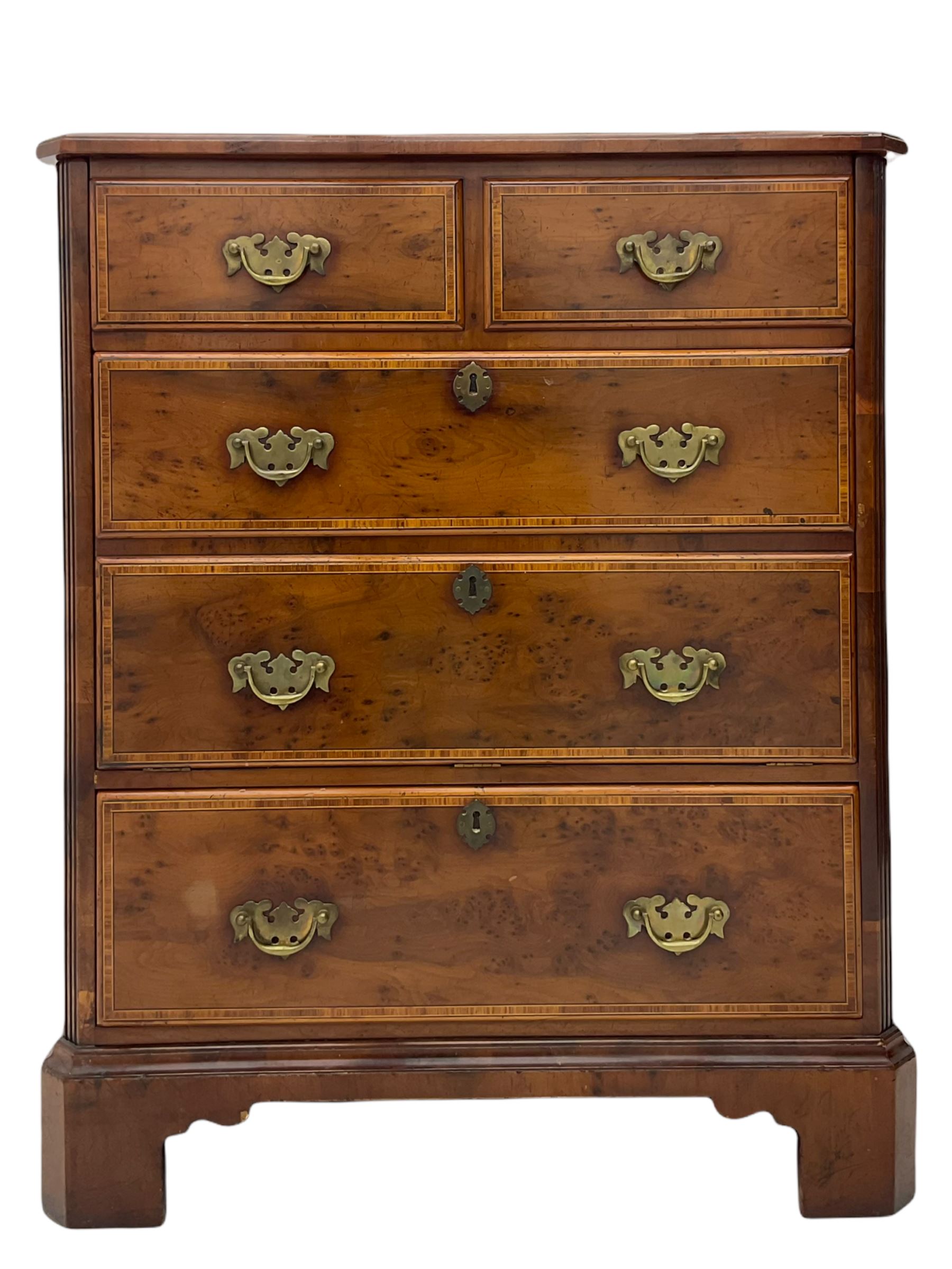 Queen Anne style yew wood, HIFI / TV cabinet, chest 