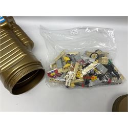 Lego - ten kits comprising Harry Potter Magic Mirror 4702; Extreme Team Rocket Car/Plane 6580; two Adventure Egypt Cars 5918; Adventure Egypt Bi-Plane 5928; Adventure Egypt Tombs and Car 5919 in golden Tutankamun box; Castle Knight with Horse & Cart 6016; Castle Witch & Fireplace 2872; Castle Robin Hood Hideout 6054; and Pirate Ship 6285; together with over 3.5kg of loose animals, characters and bricks etc; all unboxed