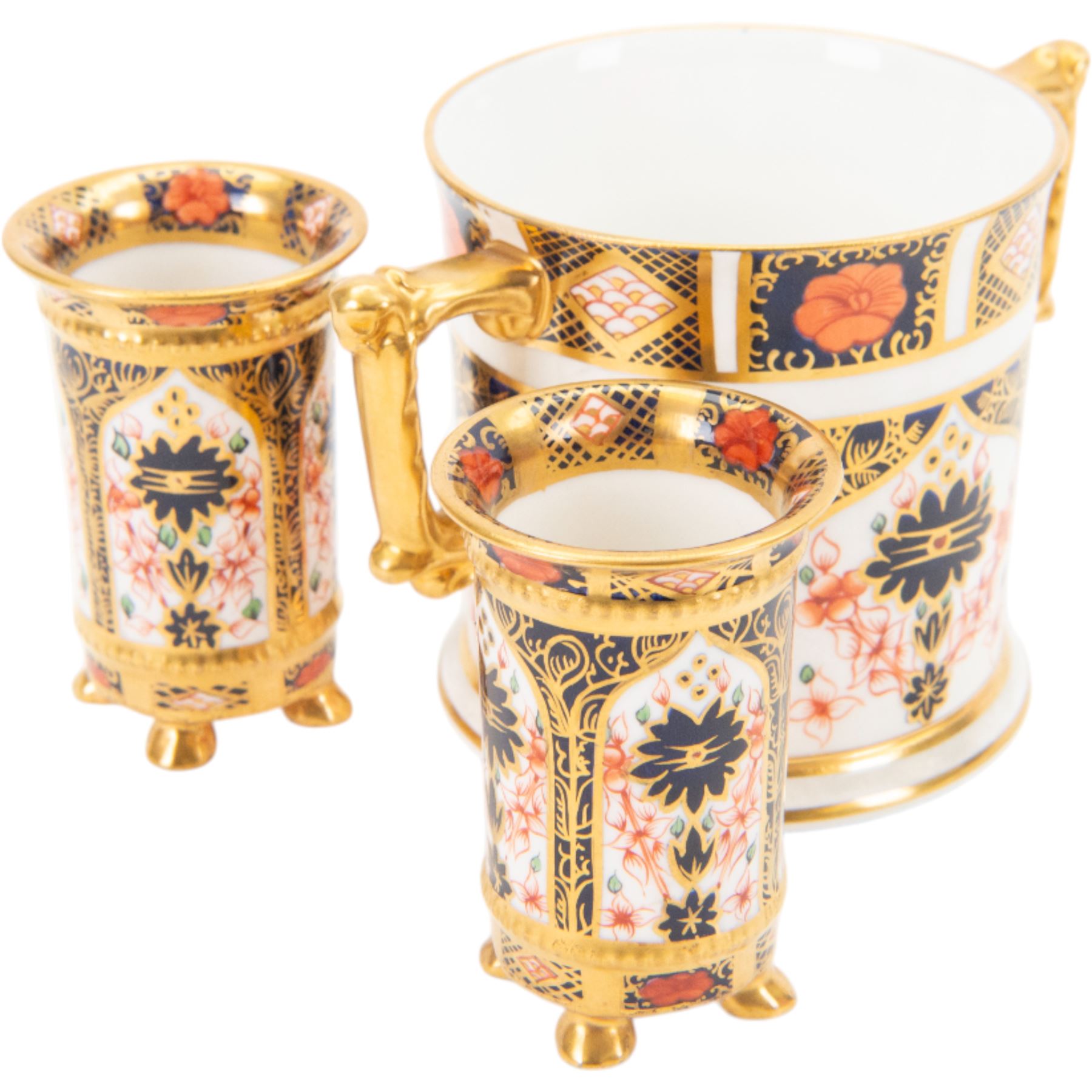 Royal Crown Derby 11128 Imari loving cup and matching pair of