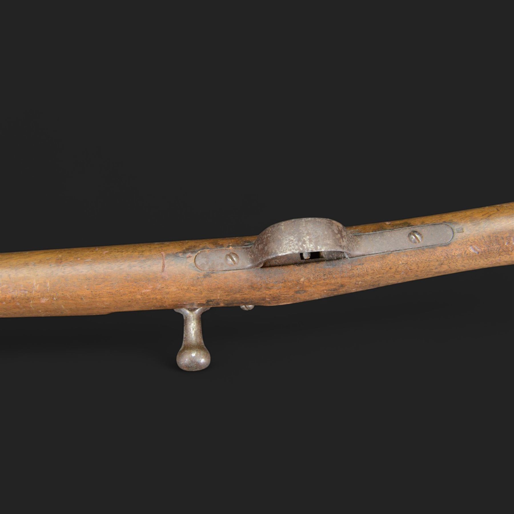 REGISTERED FIREARMS DEALER ONLY De-activated 19th Century French Chassepot Rifle type 1874, serial no 60024, breech stamped Manufacture D’Armes, with detachable ram rod bolt action with full length walnut stock, stock marked 29916 V MA M S Juillet J 1874, L130cm IMPORTANT NOTE THE RIFLE IS DEACTIVATED BUT TO PRE-2018 STANDARD ONLY. IT CAN ONLY BE PURCHASED BY A REGISTERED FIREARMS DEALER, MUSEUM HOLDING CURRENT UK LICENCE OR WITH APPROPRIATE EXEMPTION