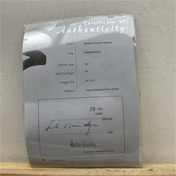 Danielle O'Connor Akiyama (Canadian 1957-): 'Enlightenment II', limited edition glazed embellished print on canvas signed and numbered 113/195, 61cm x 61cm