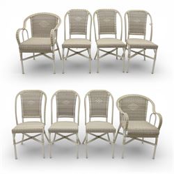 Kok Maison - 20th century French wicker chairs, set of eight including two carvers, with a...